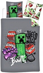 Dwustronna Pościel Minecraft Klocki Lego Creeper Kriper 140x200