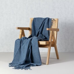 Pled Merinos 140x200cm melange denim, 140 x 200