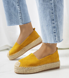 Musztardowe espadryle damskie Rhianne -38