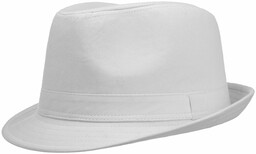 Uni Colour Popstar Trilby Cotton Hat, biały, cm