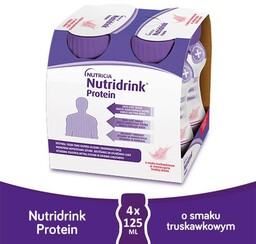 Nutridrink Protein truskawka - 4 x 125 ml