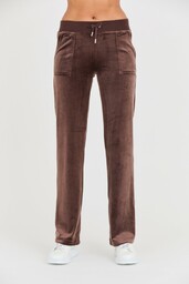JUICY COUTURE Brązowe spodnie Del Ray Pocket Pant,