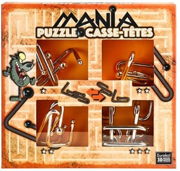 ŁAMIGłóWKI METALOWE 4SZT PUZZLE MANIA POMARAńCZ G3