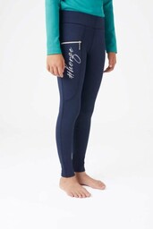 Horze Legginsy młodzieżowe zimowe FEMKE - dark navy