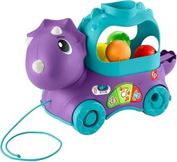 Fisher-Price HNR54 - Bällespaß Nachzieh-Dino, deutsche Version, Baby-