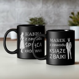 Kubki ceramiczne czarne matowe x2 zestaw z grawerem