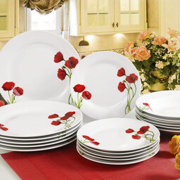 Banquet Porcelanowy zestaw talerzy POPPY 18 szt.