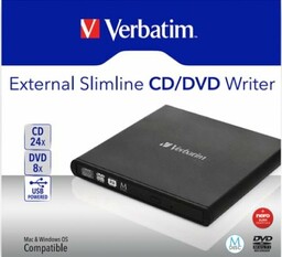 Nagrywarka zewnętrzna Verbatim CD/DVD RW USB 2.0 SLIM