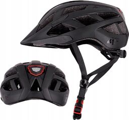 Kask rowerowy 4F MTB z lampką czarny kask