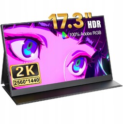 Idealny przenośny monitor 17,3 cala 2K Hdmi 2*Typ