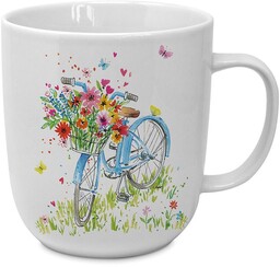 KUBEK PORCELANOWY Rower i Kwiaty "Ride my bike"