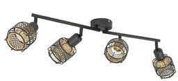 Lindby - Eudoria 4 Lampa Sufitowa Black/Gold