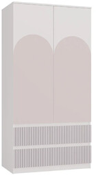 Elior Dwudrzwiowa szafa z szufladami biały + różowy