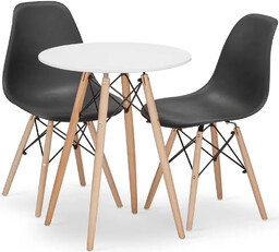 Elior Zestaw biały skandynawski stół z 2 krzesłami