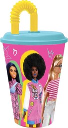 Plastikowy różowy i niebieski kubek dla dziewczynek Barbie