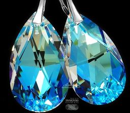 Kryształy Kolczyki Blue Aurora Hologram Okazja