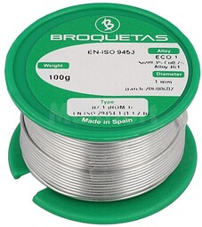 BROQUETAS Spoiwo Sn99,3Cu0,7 drut 1mm 100g Topnik No