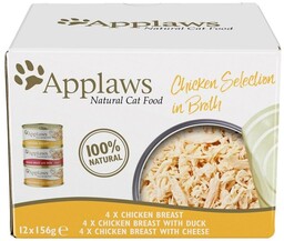 APPLAWS Applaws Cat Tin 12x156g Chicken Selection Broth