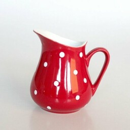 Dzbanek ceramiczny Dots, czerwony, 500 ml