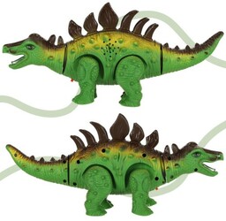 Dinozaur Stegozaur zabawka interaktywna na baterie chodzi świeci