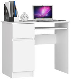 Elior Białe biurko proste z szufladą - Strit
