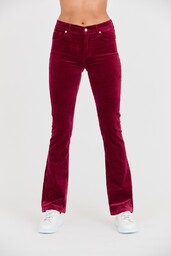 7 FOR ALL MANKIND Bordowe spodnie Bootcut Velvet