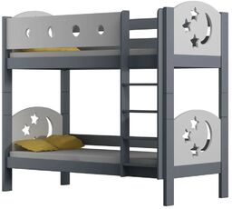 Elior Szare łóżko piętrowe do pokoju dziecięcego -