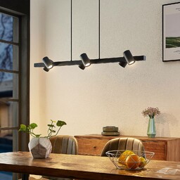 Lampa wisząca Lindby Savoli, 116 cm, czarna, 6-punktowa,