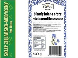 SIEMIĘ LNIANE ZŁOTE MIELONE ODTŁUSZCZONE 400g