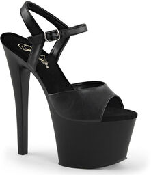 Pleaser Sky-309 Blk Faux Leather/Blk Matte