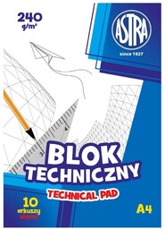 Astra Papiernicze BLOK TECHNICZNY A4/10K 240G (10SZT) ASTRA