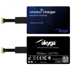 Akyga Odbiornik indukcyjny QI AK-QIR-01A microUSB uniwersalny