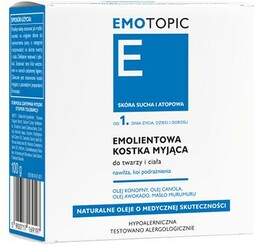 PHARMACERIS emotopic emolientowa kostka myjąca do ciała, 100g