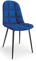 Elior Granatowe tapicerowane pikowane krzesło welurowe - Volter