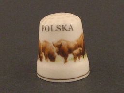 Naparstek ceramiczny - Polska (Żubry)