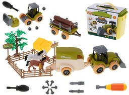 Gospodarstwo rolne farma traktor maszyny rolnicze zwierzęta zagroda