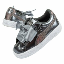 Buty sportowe Puma Basket Jr 365995 01 srebrny