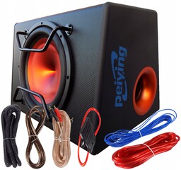 Aktywna Skrzynia Tuba Basowa Subwoofer 1000W Kable