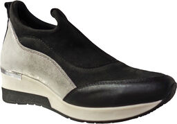 Sportowe buty czarne+srebro obcas 4,5 cm