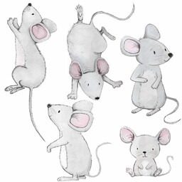 Bayo Naklejka ścienna Rodzina myszek