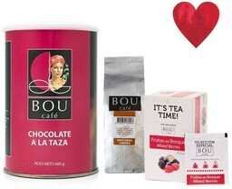 Zestaw prezentowy BOU Cafe: Czekolada Criollo + kawa
