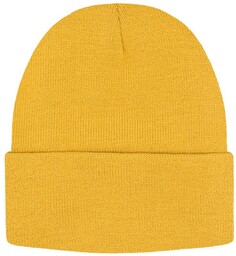 Jednokolorowa Czapka Zimowa Typu Beanie Zimowa - Żółta