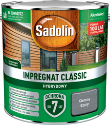 Impregnat CLASSIC HYBRYDOWY Ciemny Szary 2,5 l Sadolin