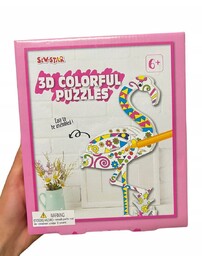 Puzzle 3D Kolorowanka Flaming Układanka Model Zrób To