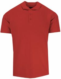 Koszulka POLO, Czerwona, Jednokolorowa, Męska, Krótki Rękaw, Casualowa