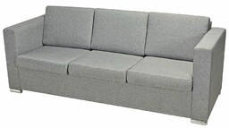 Elior Trzyosobowa jasnoszara sofa loftowa - Sigala 3Q