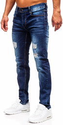 Granatowe spodnie jeansowe męskie slim fit Denley MP0017BS
