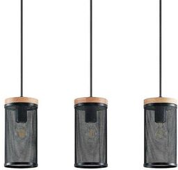 Lindby - Kiriya 3 Lampa Wisząca Black/Wood