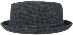 Diamond Crown Herringbone Wool Hat by Lipodo, czarno-niebieski,