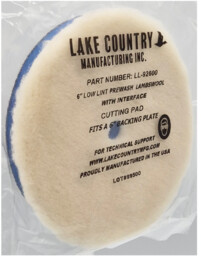 Lake Country 6" Low Lint Prewashed Lambswool Pad